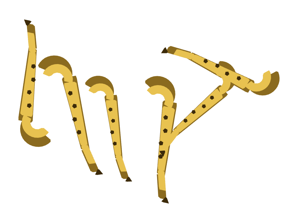 Saxophone drawn along a curved stroke
