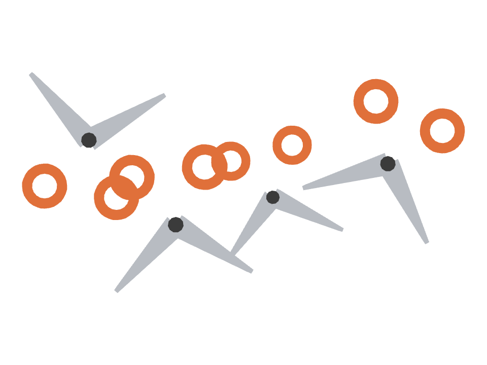 Scissors drawn along a curved stroke