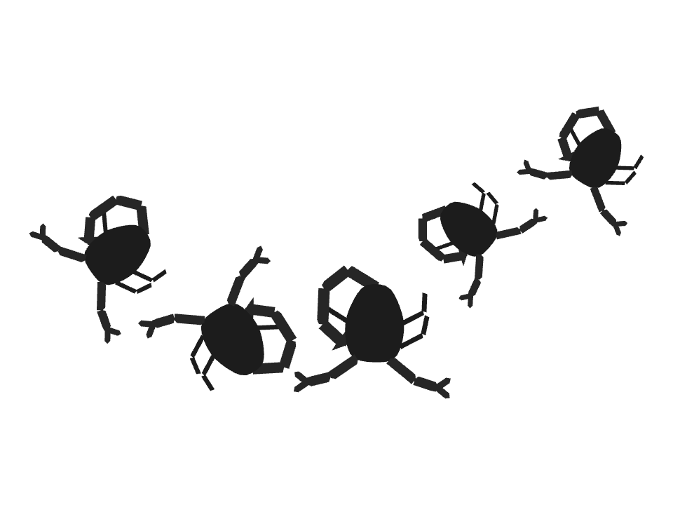 Scorpion drawn along a curved stroke