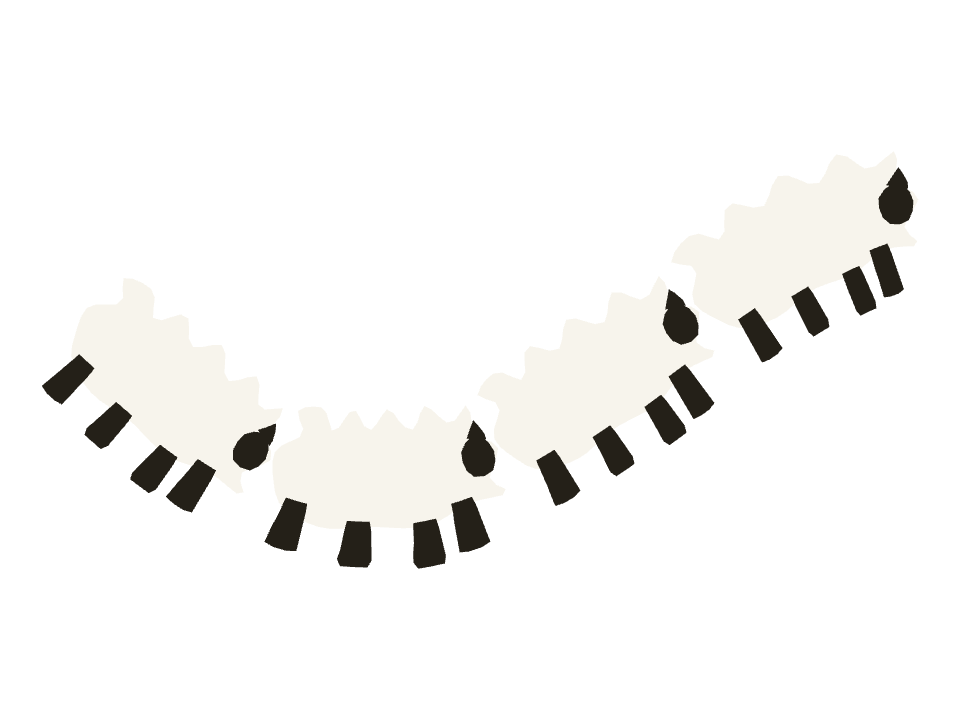 Sheep drawn along a curved stroke