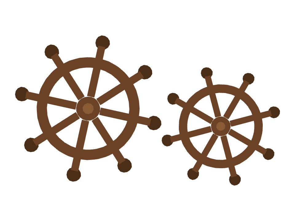 Ship Wheel drawn along a curved stroke