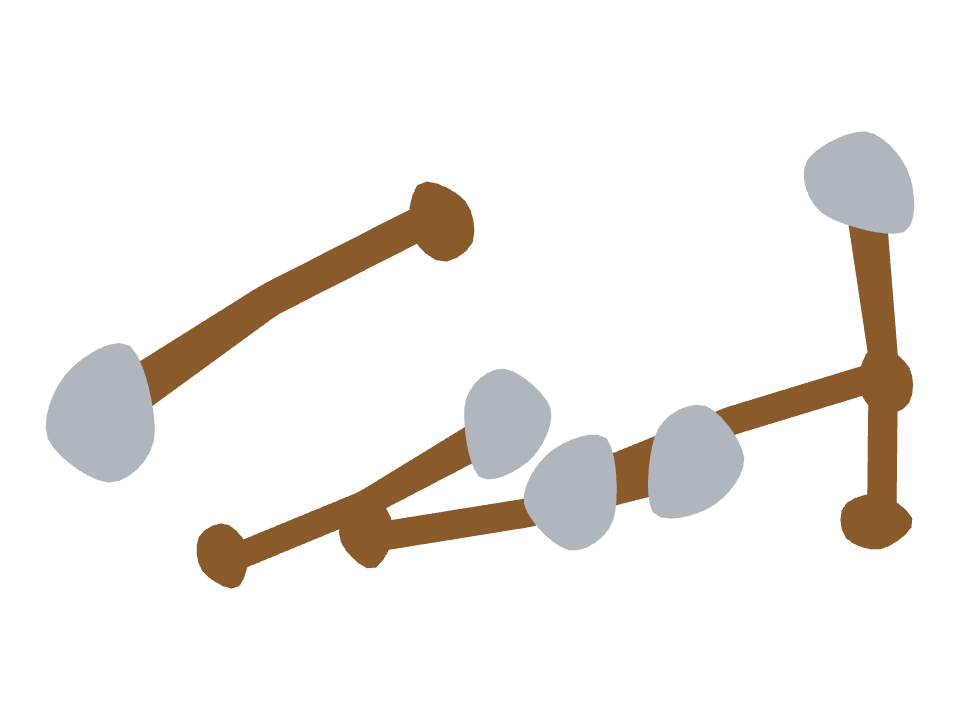 Shovel drawn along a curved stroke