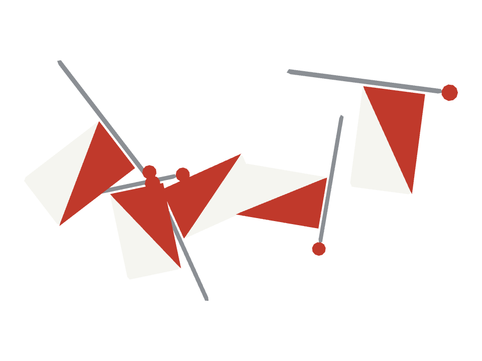 Signal Flag drawn along a curved stroke