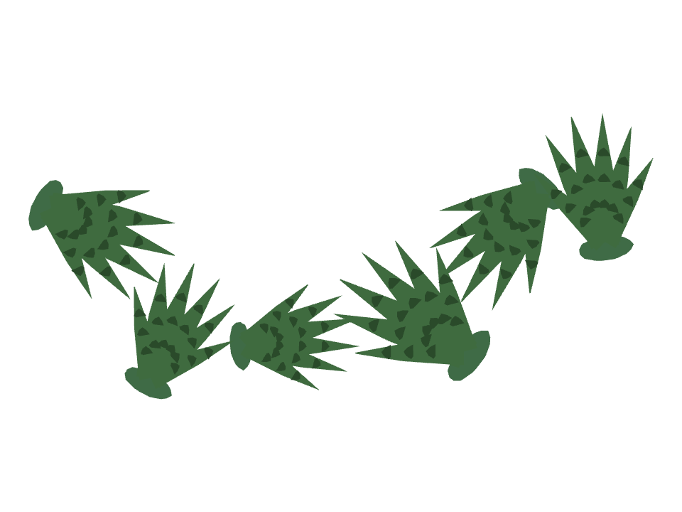 Snake Plant drawn along a curved stroke