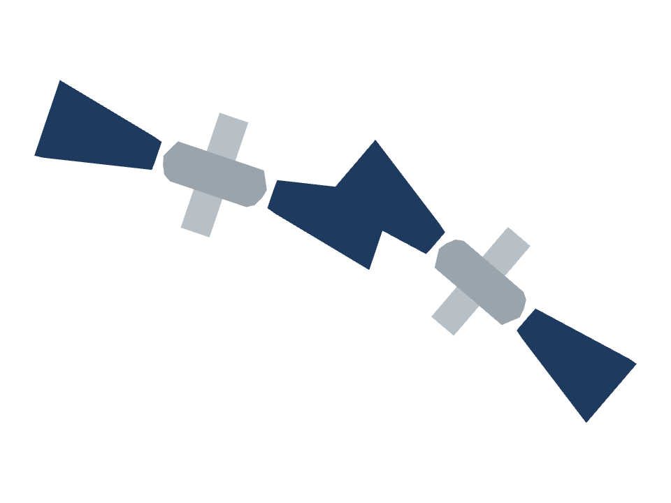 Space Station drawn along a curved stroke