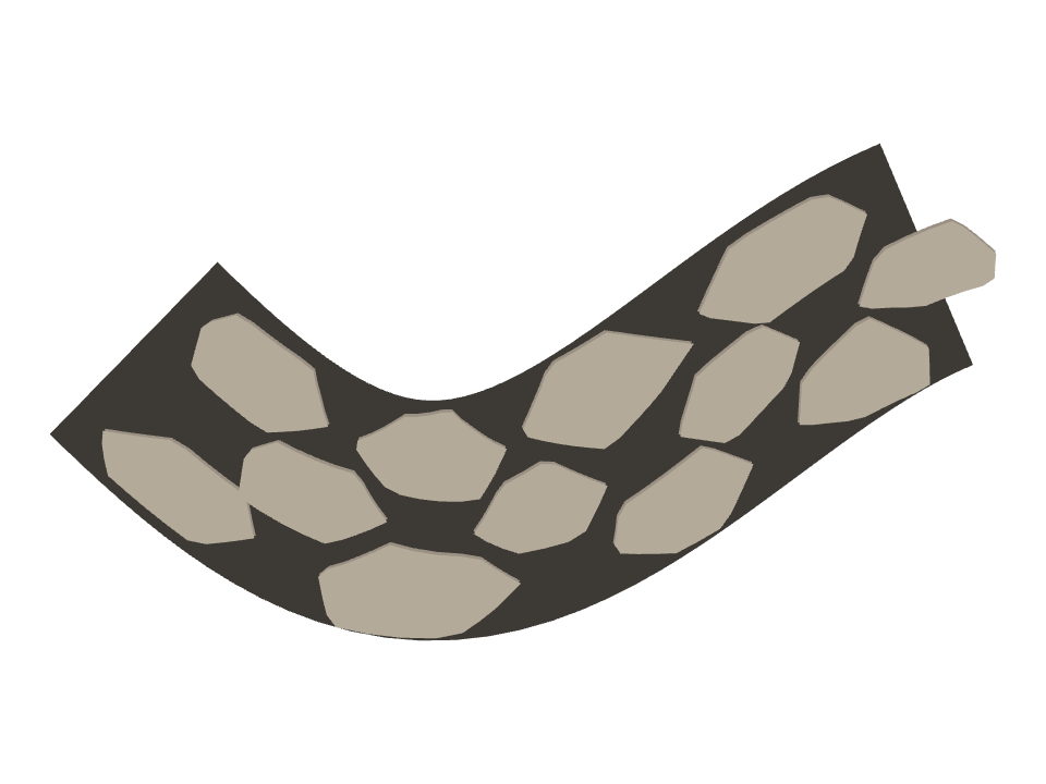 Stone Wall drawn along a curved stroke