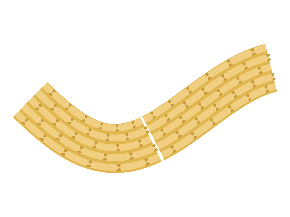 Straw Weave drawn along a curved stroke