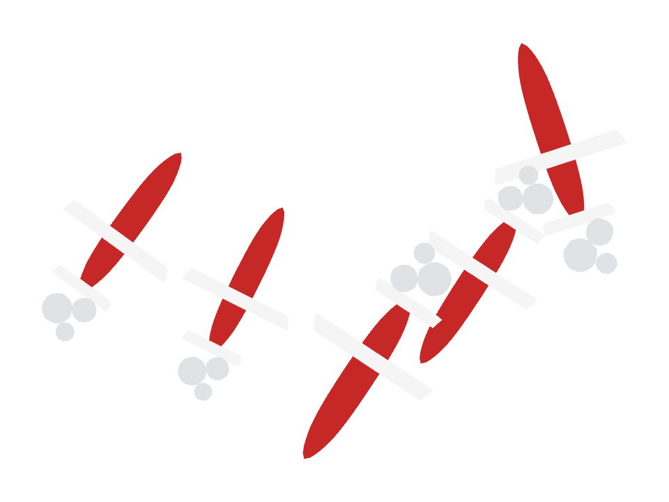 Stunt Plane drawn along a curved stroke
