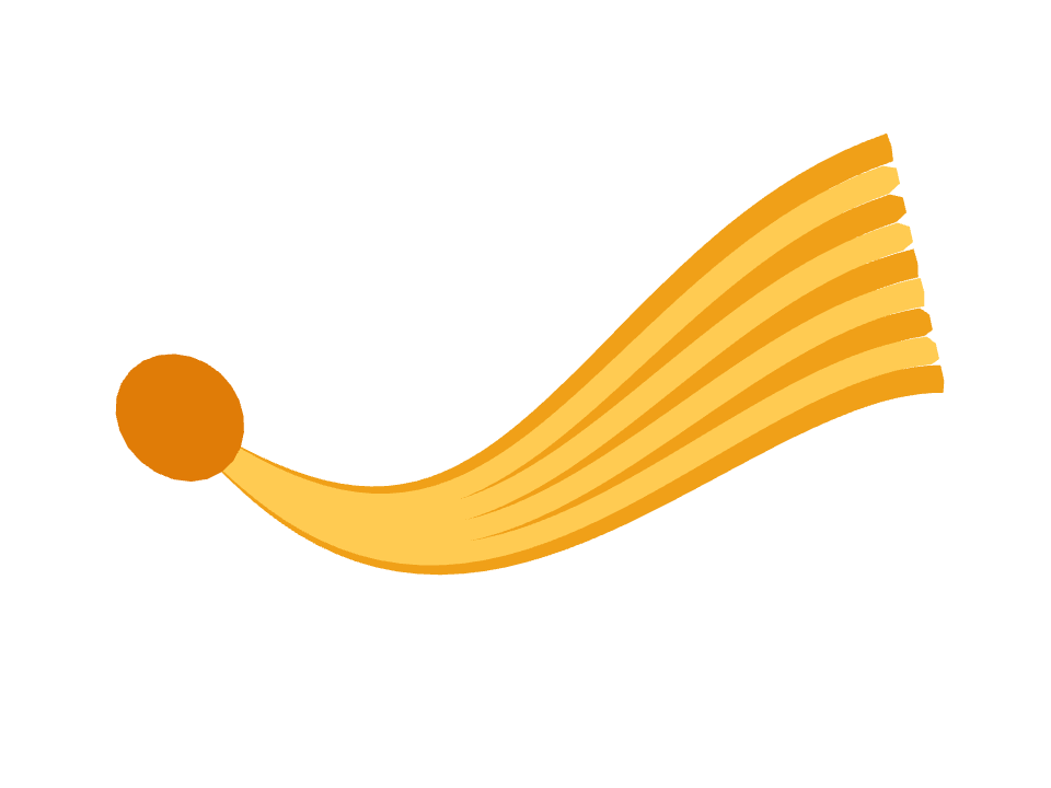 Sunbeam drawn along a curved stroke