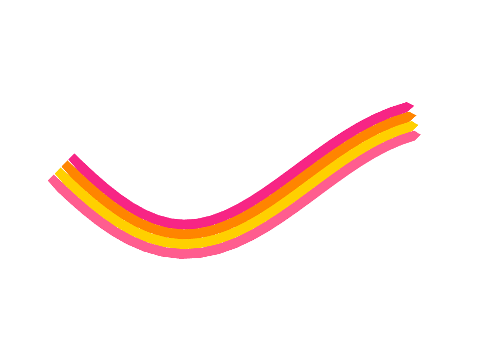 Sunset tape drawn along a curved stroke