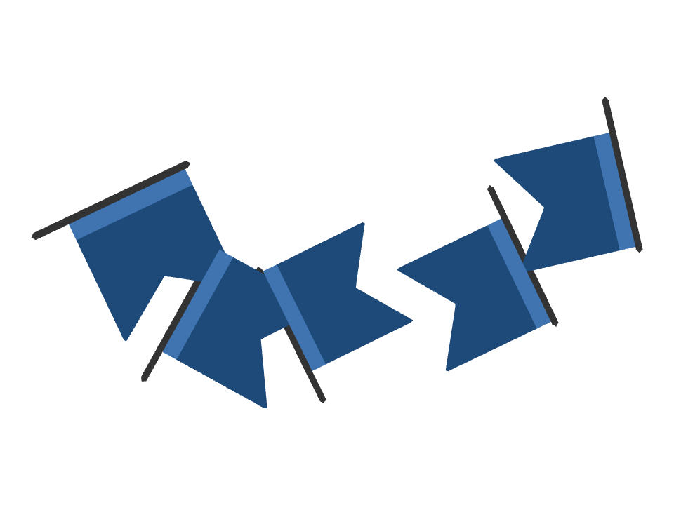 Swallowtail Flag drawn along a curved stroke