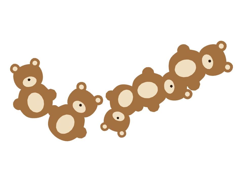 Teddy Bear drawn along a curved stroke