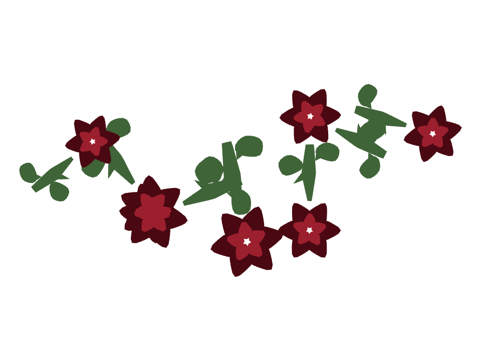 Thorned Rose drawn along a curved stroke