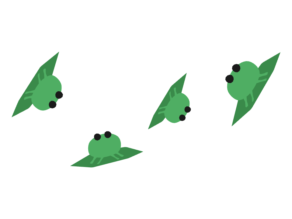 Tree Frog drawn along a curved stroke