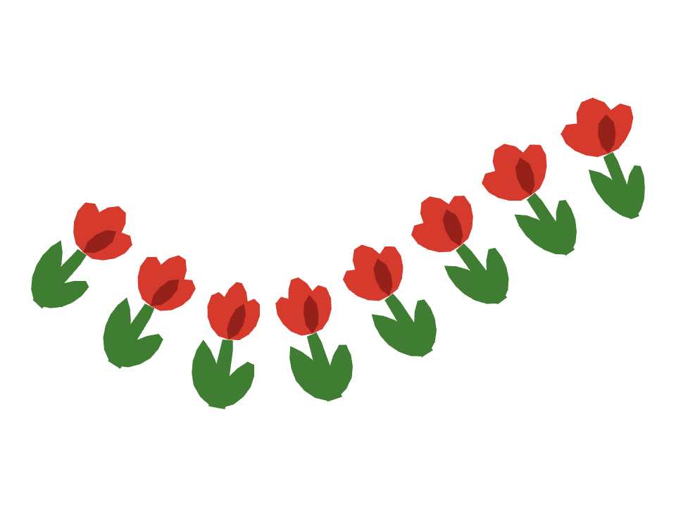 Tulip border drawn along a curved stroke