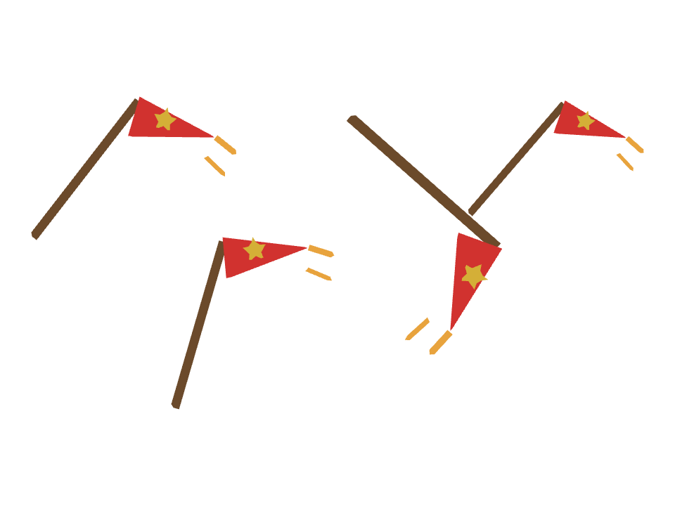 Victory Flag drawn along a curved stroke