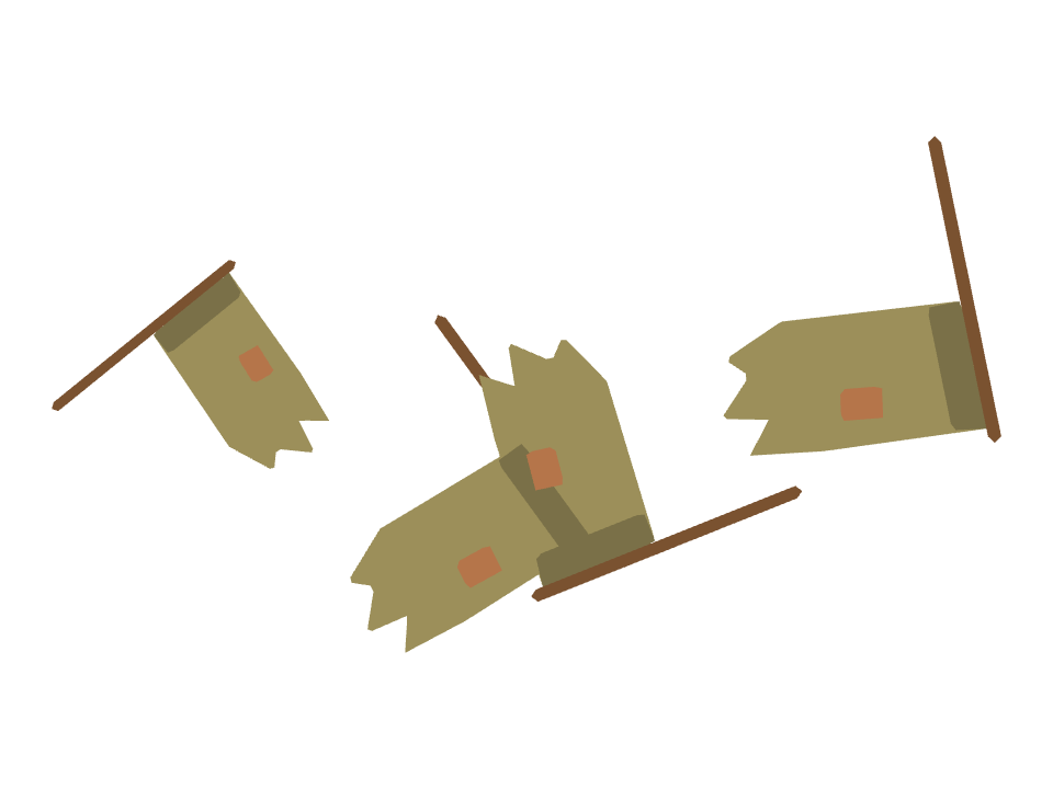 Vintage Flag drawn along a curved stroke