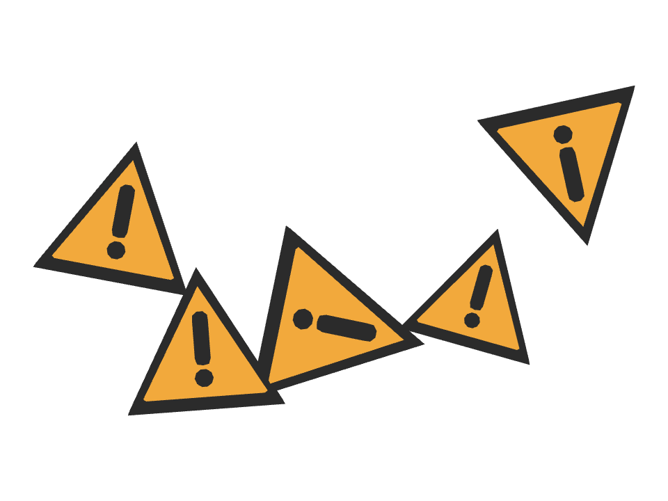 Warning Triangle drawn along a curved stroke