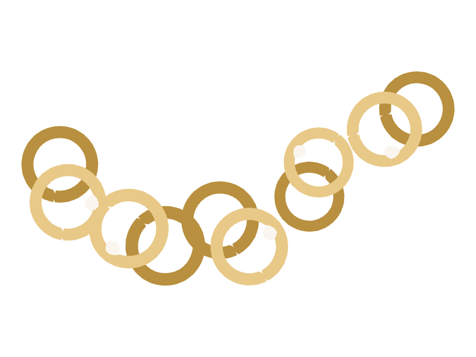 Wedding Rings drawn along a curved stroke