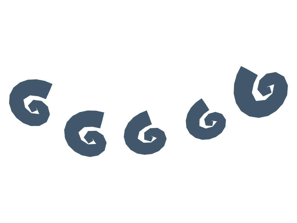 Wind swirl drawn along a curved stroke