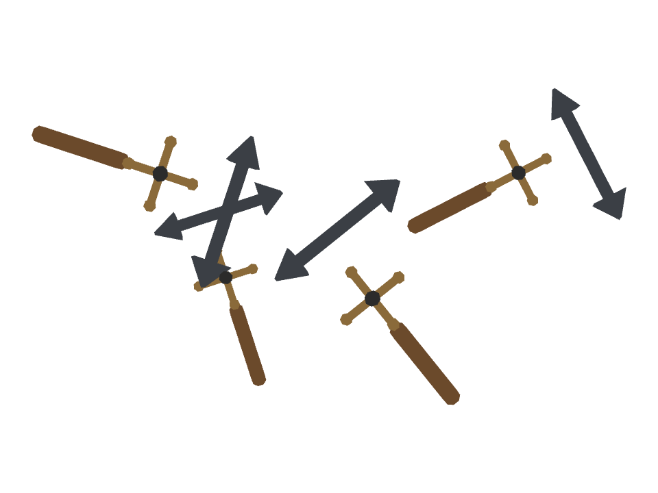 Wind Vane drawn along a curved stroke