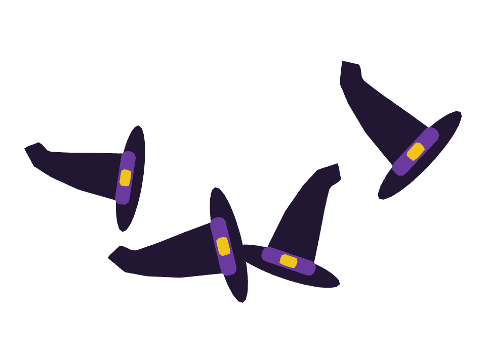 Witch Hat drawn along a curved stroke