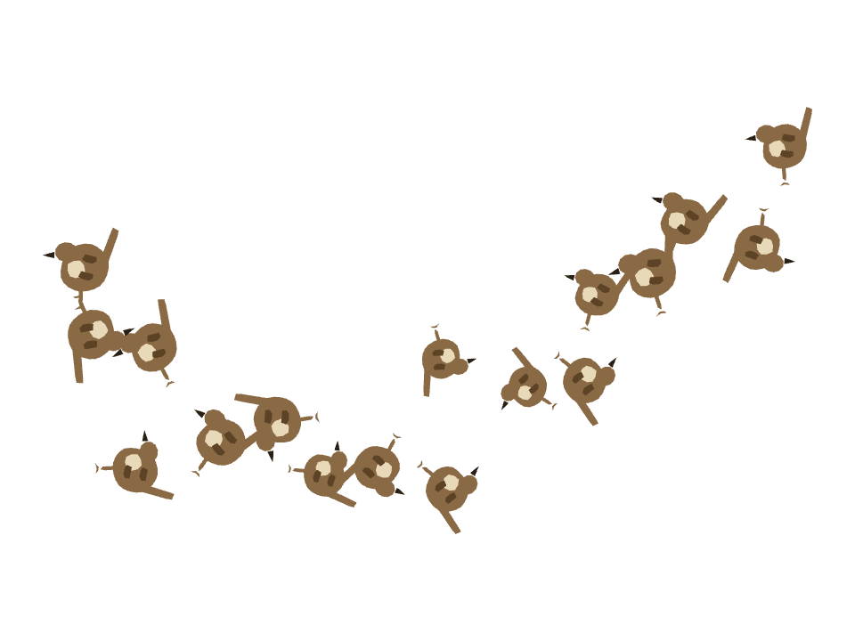 Wren drawn along a curved stroke