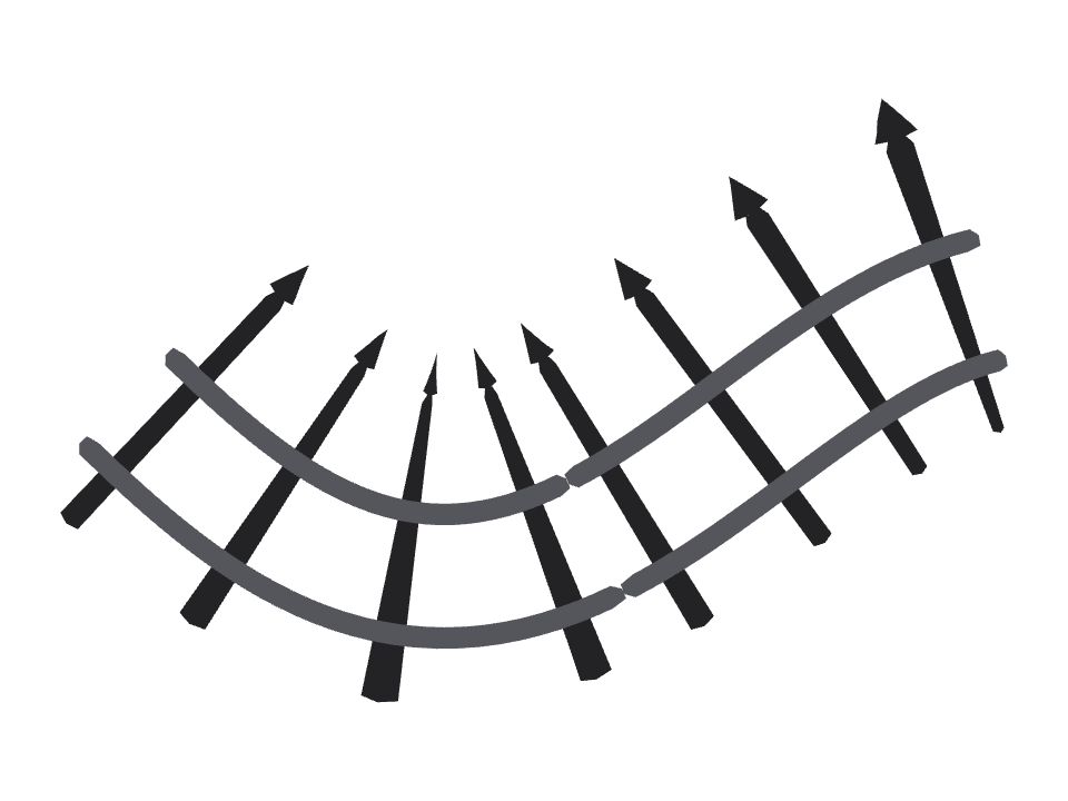 Wrought Iron Fence drawn along a curved stroke