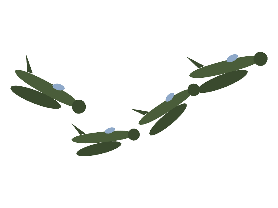 WWII Fighter Plane drawn along a curved stroke