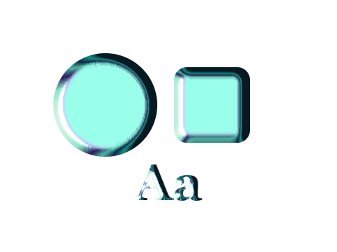 Abalone applied to a shape and a letterform