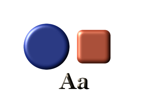 Bakelite applied to a shape and a letterform