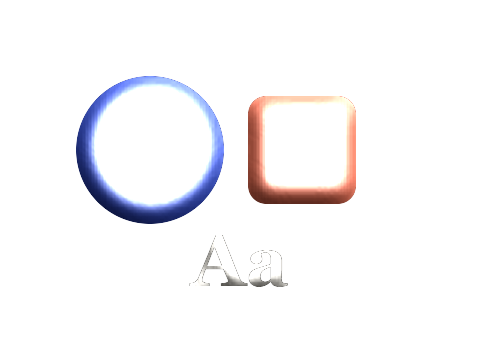 Balloon Skin applied to a shape and a letterform