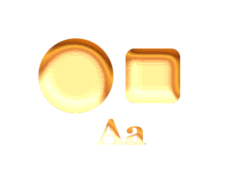 Baltic Amber applied to a shape and a letterform