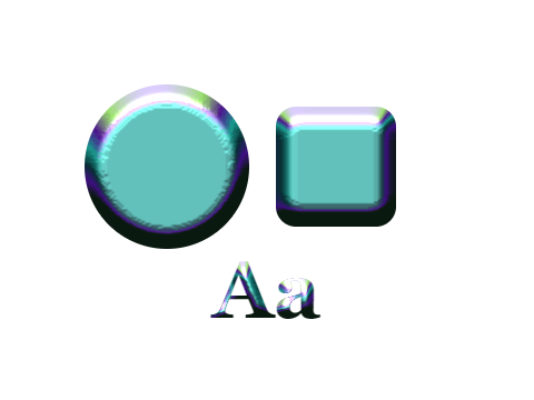 Beetle Shell applied to a shape and a letterform