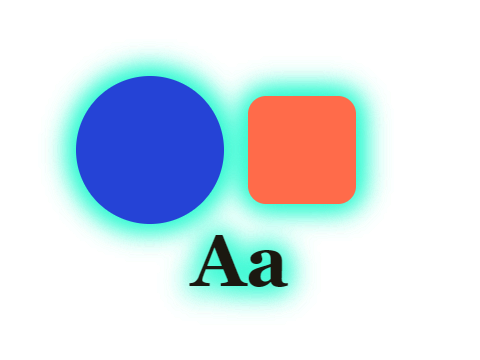Bioluminescence applied to a shape and a letterform