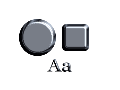 Black Chrome applied to a shape and a letterform