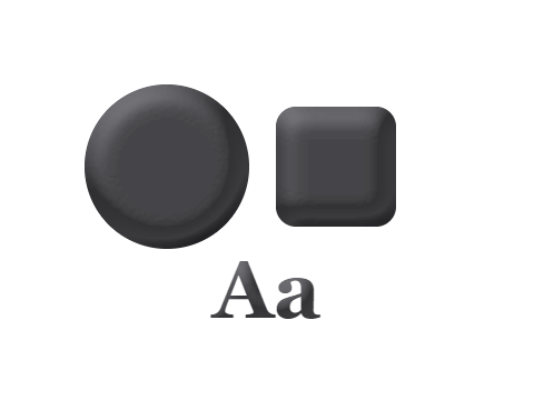 Cast Iron applied to a shape and a letterform