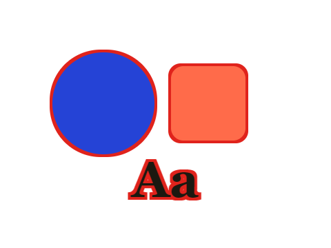 Cherry Cut applied to a shape and a letterform
