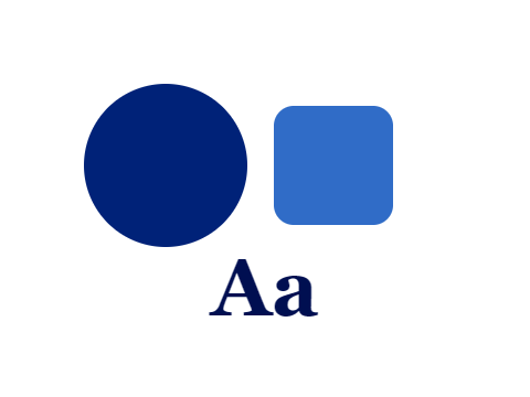 Console Blue applied to a shape and a letterform