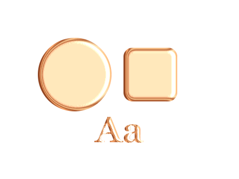 Copper Foil applied to a shape and a letterform