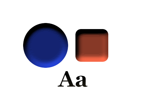 Crater applied to a shape and a letterform
