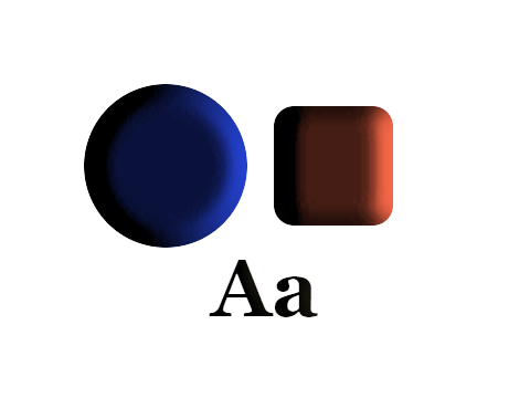 Cross Light applied to a shape and a letterform