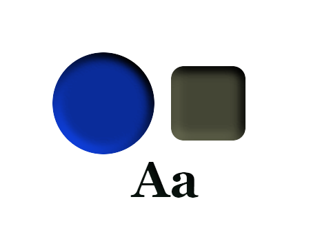 Cyan Fill Light applied to a shape and a letterform