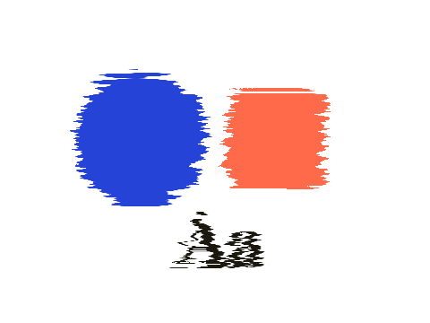 Data Bend applied to a shape and a letterform