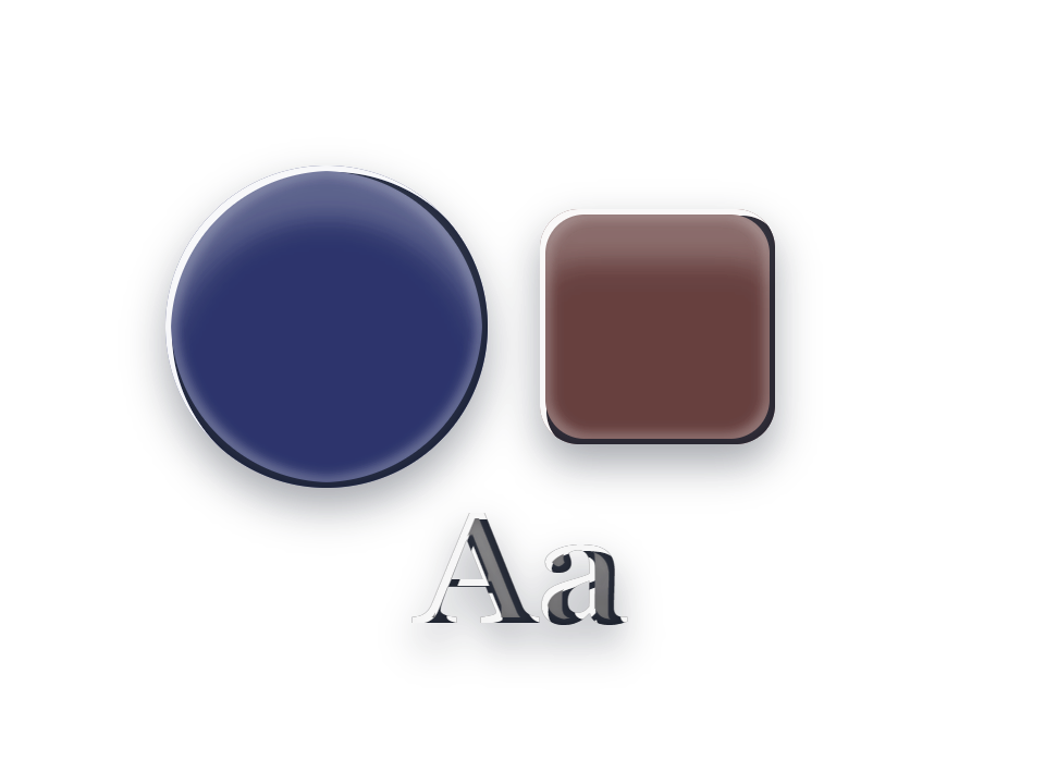 Dimmed Glass applied to a shape and a letterform
