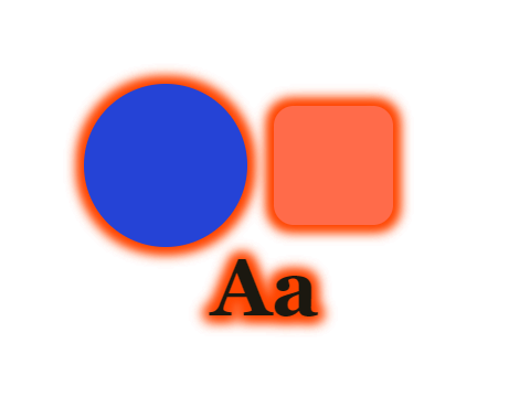 Dragonfire applied to a shape and a letterform