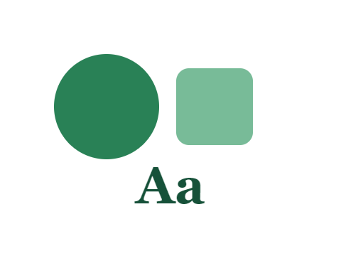 Duplicator Green applied to a shape and a letterform