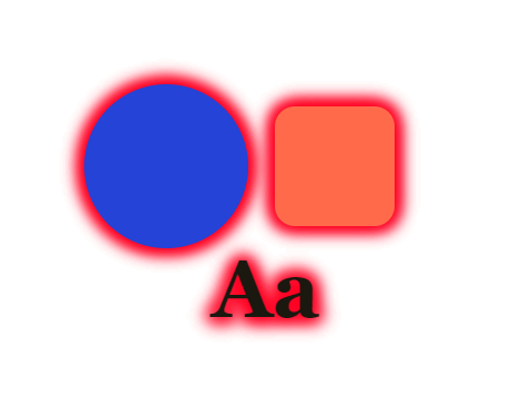 Emergency Red applied to a shape and a letterform