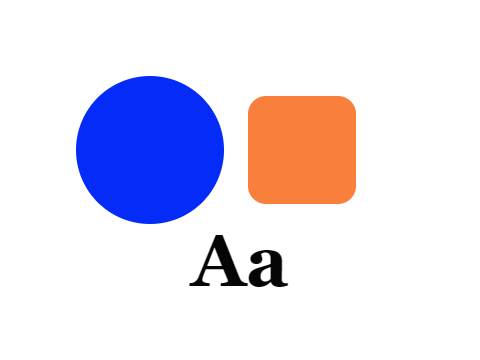 Flat Colour Blocks applied to a shape and a letterform