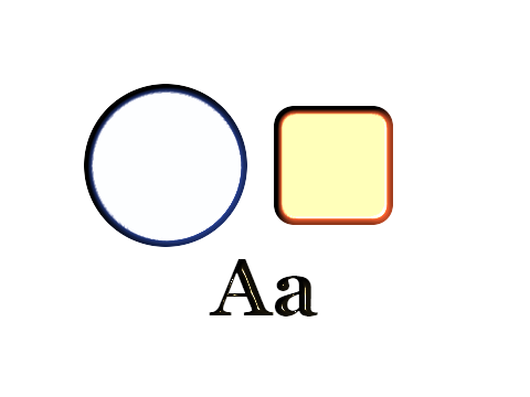 Foil Stamp applied to a shape and a letterform